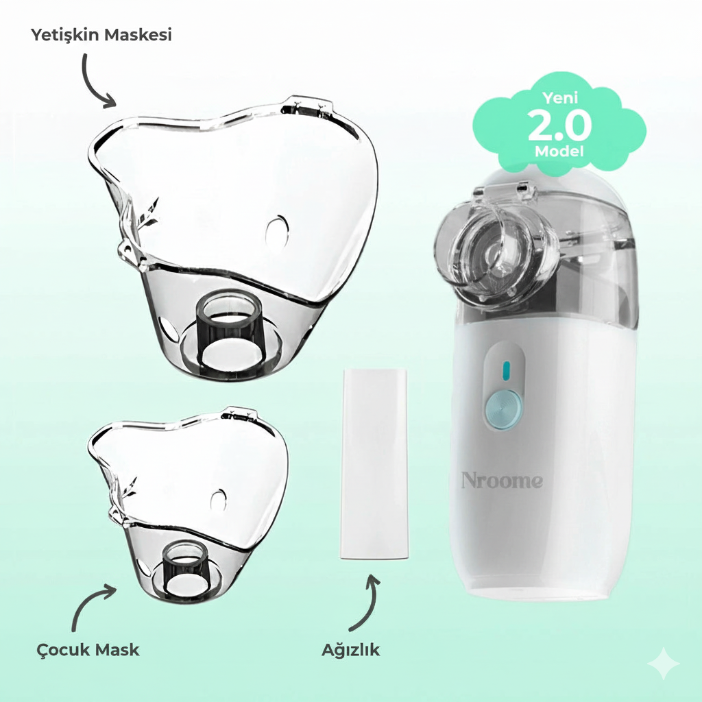 Belince® Taşınabilir Şarjlı Nebulizatör Buhar Makinesi | 2.0