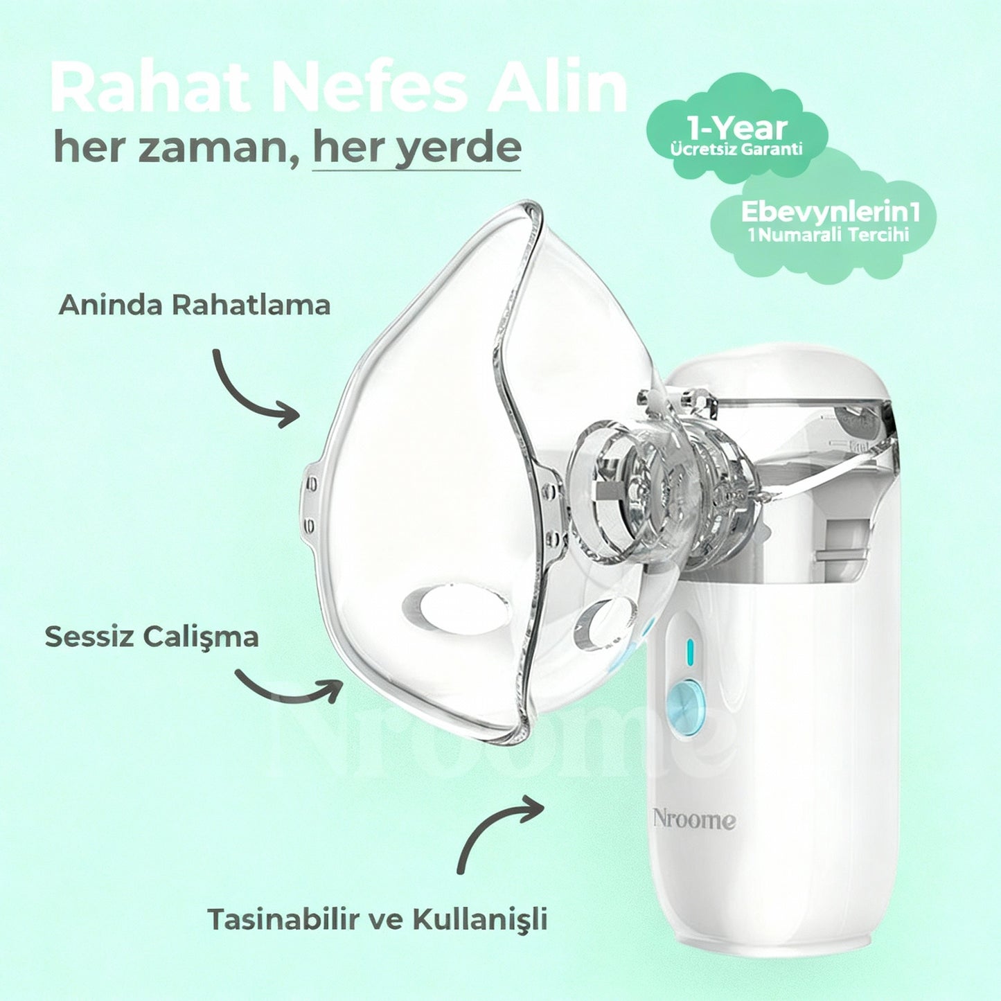 Belince® Taşınabilir Şarjlı Nebulizatör Buhar Makinesi | 2.0