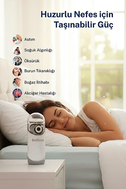 Belince® Taşınabilir Şarjlı Nebulizatör Buhar Makinesi | 2.0